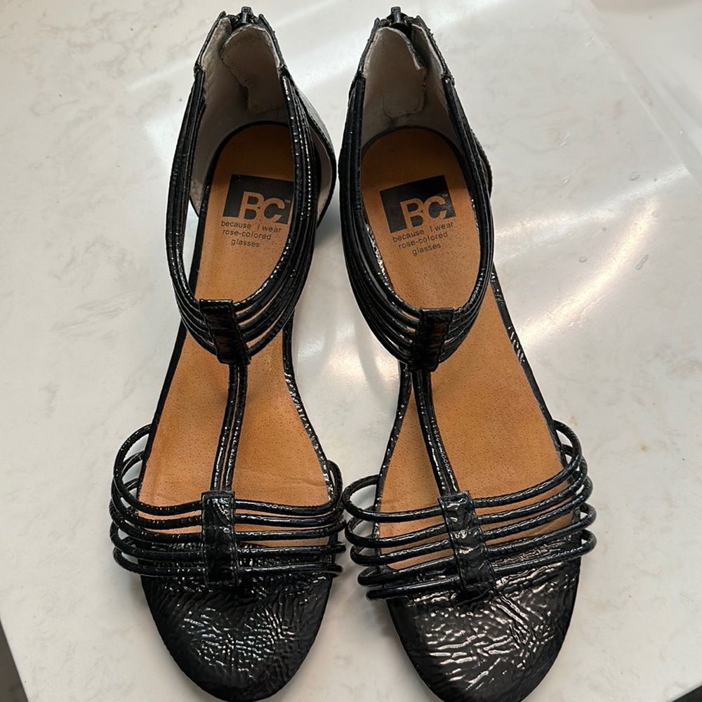 BC Black Sandals Size 9